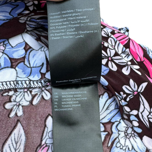 Ulla Popken Floral Tunic Top Dress 16/18 Scoop Neck Pink Blue Stretchy Plus - Picture 8 of 10